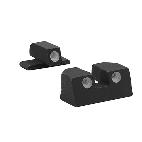 MEPROLIGHT Tru Dot FIXED SIGHTS enhance low-light shooting with self-illuminated night sights, improving hit efficiency by over 85% for rapid instinctive aiming.