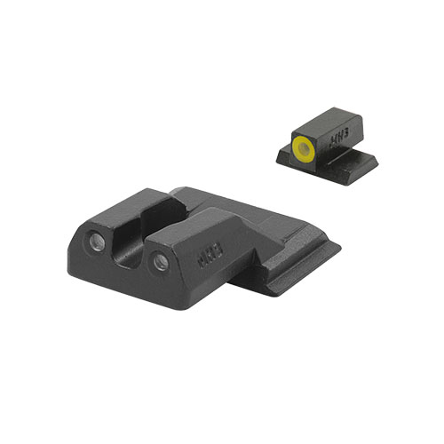 HYPER BRIGHT fixed sights offer unmatched visibility with tritium illumination, durable steel construction, and a snag-free design for quick target acquisition.