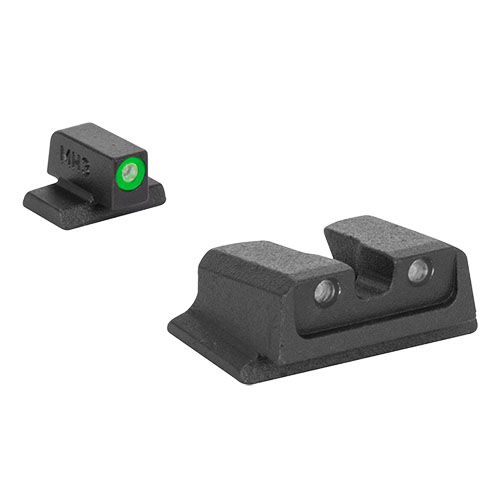 HYPER BRIGHT fixed sights offer unmatched visibility day or night with tritium illumination, durable steel build, and no maintenance for 12 years.