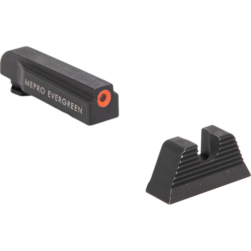 Mepro Evergreen™ offers super bright LED sights for Glock, enhancing target acquisition and hit probability in all lighting conditions for 5 years.