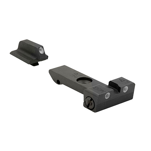 MEPRO Tru-Dot Adjustable Sights enhance accuracy with self-illuminated dots, allowing for quick aiming in all light conditions, ideal for Ruger GP100 and similar models.