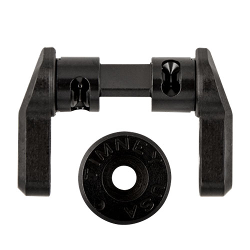 Timney 49ER Safety offers a fast 49-degree throw for quick manipulation, precision-machined for smooth operation, and ambidextrous design for versatility.