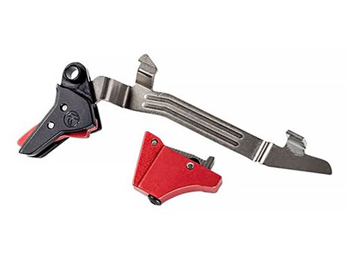 Timney Alpha Competition Trigger for Glock Gen 5 offers a 3lb pull weight, unmatched reliability, and smooth operation, firing 10,000 rounds without malfunctions.