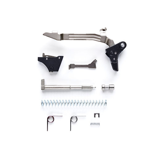 Timney Alpha Competition Trigger for Glock Gen 3-4 offers a 3lb pull weight, crisp break, low friction NP3 coating, and easy drop-in installation for competitive shooters.