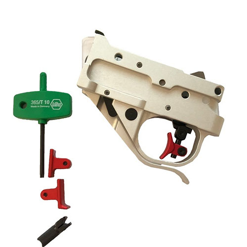 Enhance your Ruger 10/22's precision with Timney's Calvin Elite Trigger Kit, featuring easy drop-in installation, durable components, and a crisp pull weight.