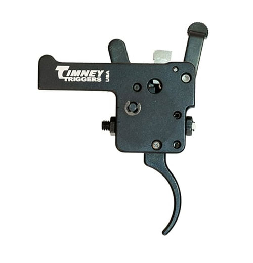 Timney Weatherby Vanguard Trigger offers adjustable pull weight (1.5-4lb), a three-position safety, and durable alloy housing for smooth, reliable performance.