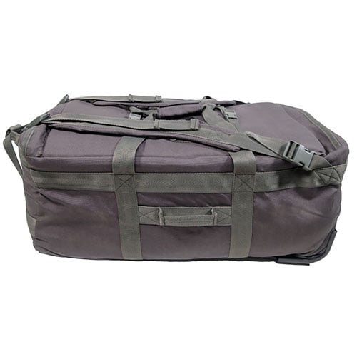 ULFHEDNAR 100L Duffel Bag combines UH-Tex™ durability, dirt repellent coating, wheels, and backpack straps for easy transport of long guns and handguns.