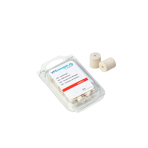 VFG COMFORT barrel cleaners for Cal. 7.5mm effectively tackle light soiling and are perfect for oiling or de-oiling, with 50 pieces included for convenience.