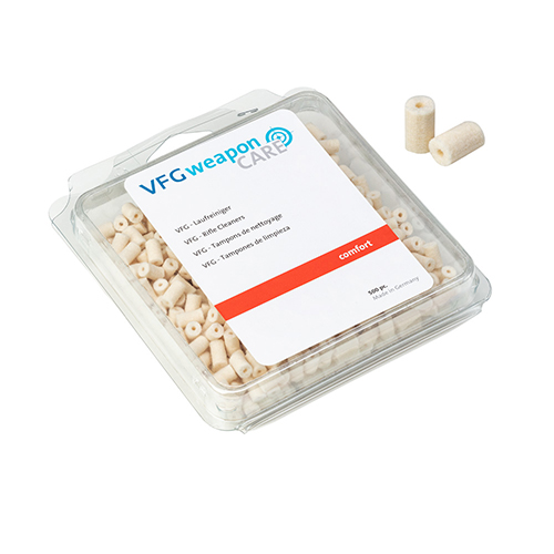 VFG COMFORT barrel cleaners for Cal. 10.3mm offer efficient cleaning for light soiling, with 500 pieces ensuring you have ample supply for maintenance.