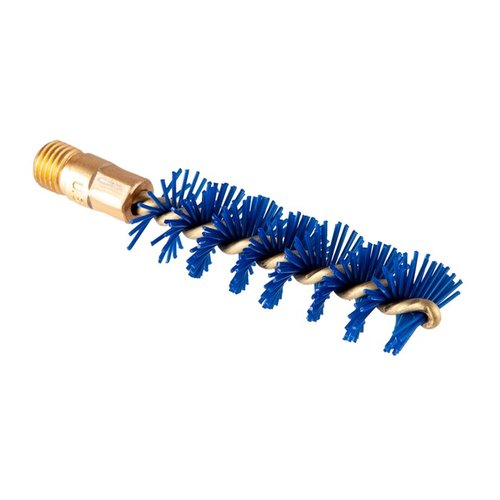 IOSSO NYFLEX bore brushes feature flexible blue Nyflex bristles for deep cleaning without scratching, perfect for handguns, rifles, and shotguns.