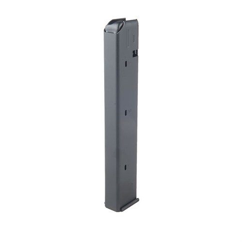 AR-15 32RD Colt Style Magazine features rugged steel construction, Xylan coating for corrosion resistance, bolt hold open tab, and easy maintenance for reliable performance.