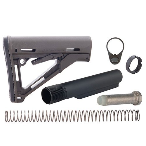 Brownells AR-15 CTR Stock Assy offers a solid, adjustable fit with a friction lock, durable polymer body, and multiple sling options, perfect for tactical rifles.