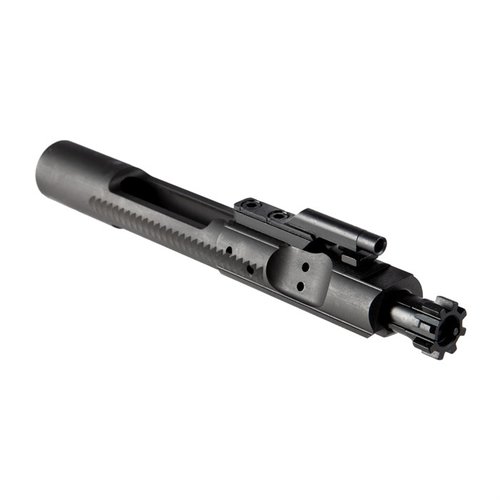 Kompletní M16 Bolt Carrier Group z C158 oceli, MPI inspekce, chromované vnitřky, funkce v semi-auto i full-auto, matný černý povrch.
