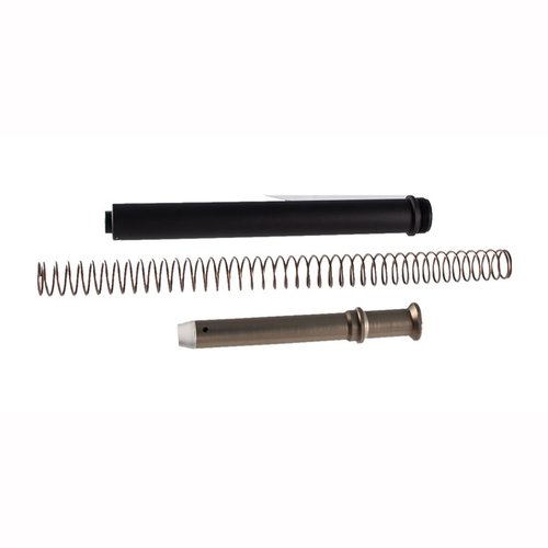 Brownells AR-15 Rifle Length Buffer Tube Kit features durable Mil-Spec 7075 aluminum, matte black finish, and includes buffer & spring for standard AR-15 receivers.
