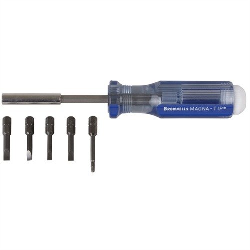 RUGER® Single Action Screwdriver set includes four bits for Ruger® screws and a hex bit for Bisley™ backstrap, perfect for gunsmiths and shooters on the go.