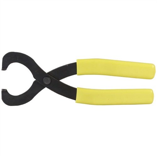 Specialized pliers for Glock allow easy removal of magazine base pads without damage, featuring precise crimping tips and a comfortable grip.