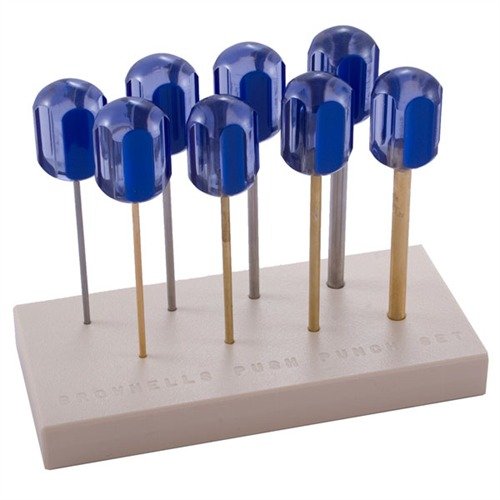 Brownells Alignment & Push Punches ensure precise part alignment and easy pin installation/removal, featuring ergonomic handles and durable construction for all firearms.