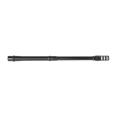 Brownells .458 SOCOM AR-15 barrel offers durability with 4150 GBQ steel, 1:14 twist, threaded muzzle, and includes a bolt and removable muzzle brake.