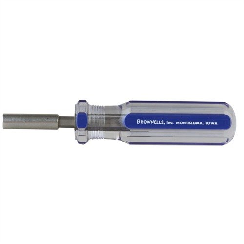 Brownells MAGNA-TIP® & SUPER SET Screwdriver Handles offer durable, versatile designs with magnetic features and bit storage for precise firearm maintenance.