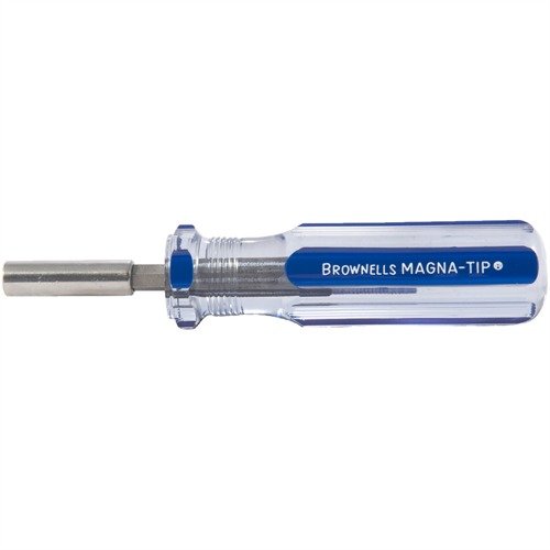 Brownells MAGNA-TIP® & SUPER SET Screwdriver Handles offer durability, magnetic features, and versatile designs for precise firearm maintenance in any environment.