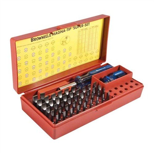 MAGNA-TIP 44 Bit Set offers TRUE hollow-ground bits for maximum torque transfer, includes 44 slotted screws, a choice of handles, and a heavy duty box.