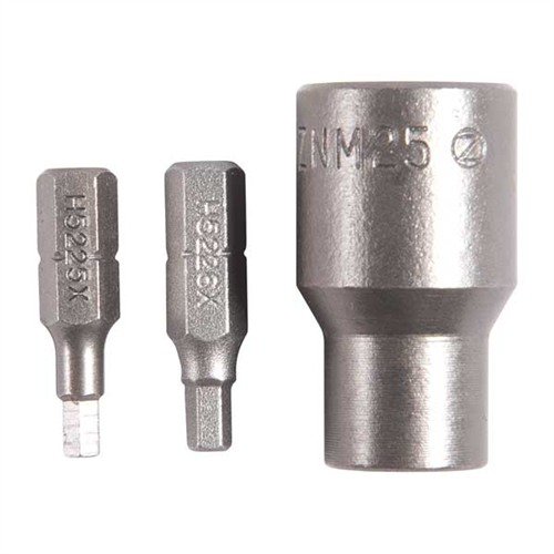 CARRIER KEY BIT KIT from BROWNELLS includes two heat-treated hex bits for easy installation of bolt carrier key screws and an adapter for 3⁄8
