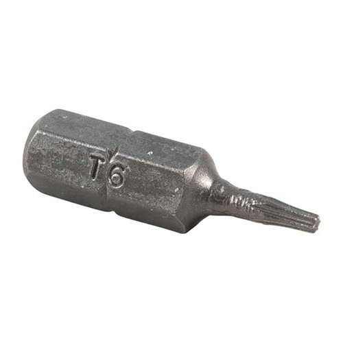 Sada TORX® bitů T6 od BROWNELLS zahrnuje 10 kusů s 1" (2,5 cm) délkou a &frac14;" (6,3 mm) stopkou, ideální pro upevnění optiky a další aplikace.