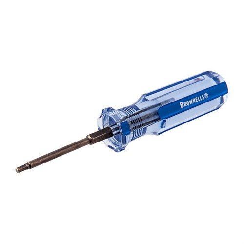Brownells Allen Head Fixed-Blade Screwdrivers offer one-piece construction, hardened steel durability, and ergonomic handles for precise, comfortable use in firearms maintenance.
