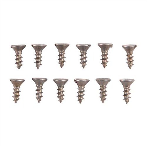 UNPLATED STEEL FLAT HEAD WOOD SCREW KIT offers 12 sizes, perfect for browning or blueing without plating to grind off, all in a clear, handy box.