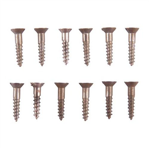 UNPLATED STEEL FLAT HEAD WOOD SCREW KIT offers easy browning or bluing without plating to grind off, featuring 12 sizes in a clear, convenient box.