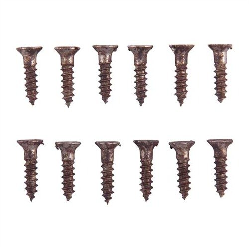 Unplated steel flat head wood screws are perfect for browning or bluing, with no plating to grind off, and come in a clear box for easy access.