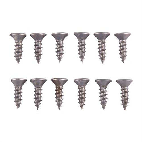 Unplated steel flat head wood screws are perfect for browning or bluing, with no plating to grind off, packed in a clear box for easy access.