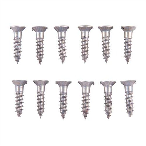 Unplated steel flat head wood screws are perfect for browning or bluing without the hassle of plating, conveniently packed in a clear box for easy access.