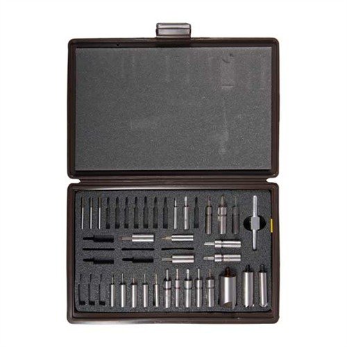 Brownells Chamfering and Facing Combo Set offers precision tools for clean chamfers and facings, enhancing accuracy and providing a professional finish for various firearms.