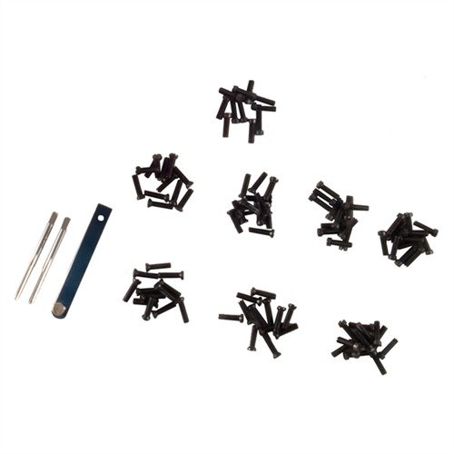 .146x48 OVERSIZE 6-48 SCREW SHOP KIT includes 48 screws, taps, and a Screw Gizzie, perfect for repairing stripped holes without redrilling your base or gun.