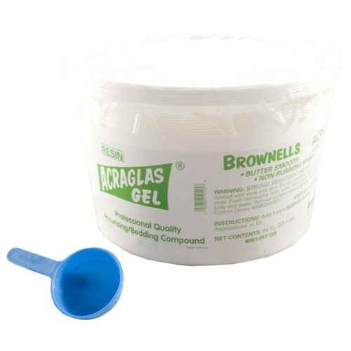 ACRAGLAS GEL® offers superior shock resistance, a stable 1-to-1 mix ratio for easy use, and a longer pot life, perfect for custom gun bedding and repairs.