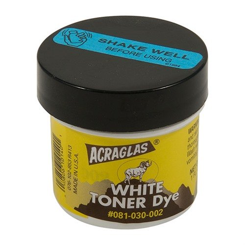 ACRAGLAS DYES mix seamlessly with epoxy for true color, perfect for stock bedding, crack repair, and matching fiberglass stocks with Camo Paints.
