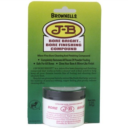 J-B Bore Bright cleans and polishes your barrel, improving accuracy and reducing cleaning effort while preventing fouling build-up for consistent shooting performance.