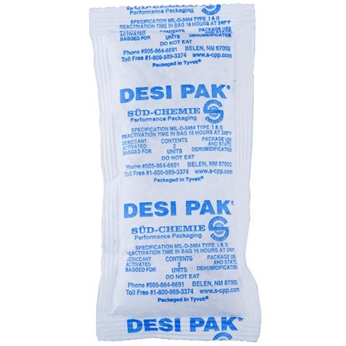 ONE GUN DESI PAK absorbs humidity to protect your firearms in gun cases, featuring a fully sealed, puncture-resistant Tyvek bag for durability.
