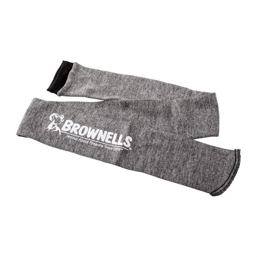 Stretchy GUN STORAGE SOCK protects your firearm from scratches, dings, and rust with silicone-treated fabric that wicks moisture; includes a tag for easy identification.