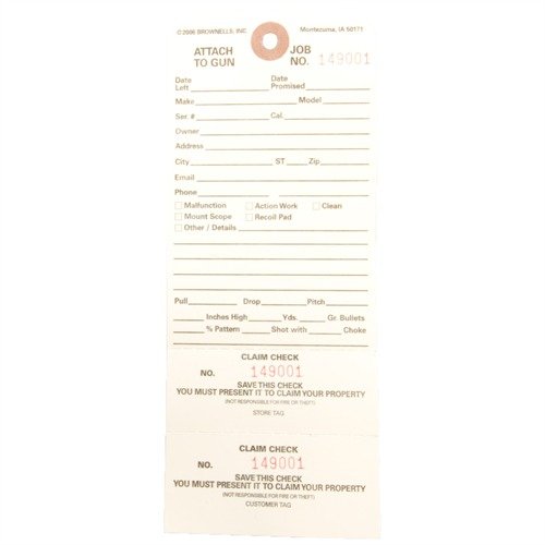 DOUBLE STUB CLAIM CHECKS ensure accurate tracking of repairs with two numbered stubs, minimizing mix-ups and enhancing control until delivery.