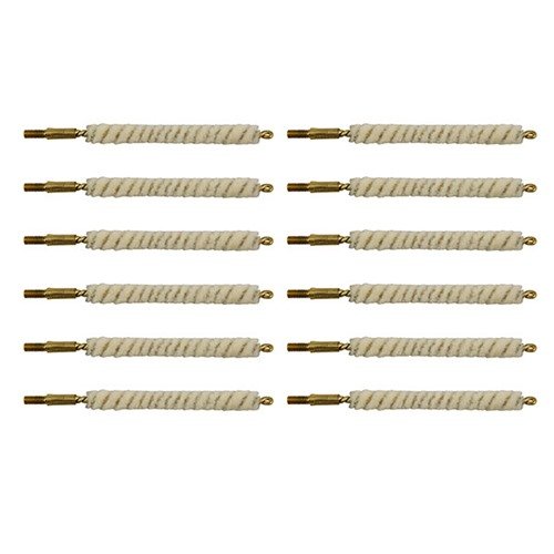 Wool Bore Mops hold ample cleaner for thorough barrel coating, conforming to rifling grooves without scratching, perfect for optimal gun maintenance.