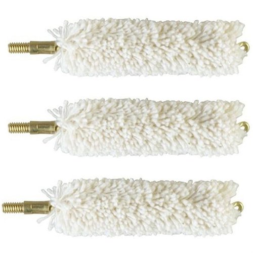 Wool Bore Mops hold ample bore cleaner, ensuring thorough barrel coating; their natural spring conforms to rifling without scratching, ideal for gun cleaning.