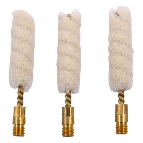 Wool Bore Mops ensure thorough cleaning with virgin wool that holds ample bore cleaner, conforming to rifling without scratching, perfect for rifles and shotguns.