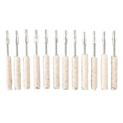 COTTON BORE MOPS absorb solvents effectively, provide natural scrubbing action to remove fouling, and are ideal for applying Moly Bore Paste or J-B® Compound.