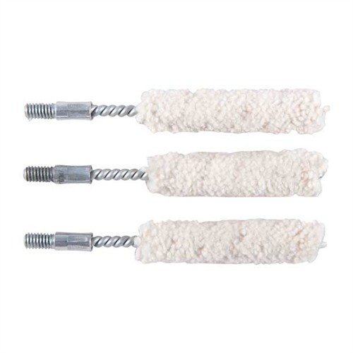 COTTON BORE MOPS absorb solvents effectively, provide natural scrubbing for powder fouling removal, and are ideal for applying Moly Bore Paste or J-B® Compound.