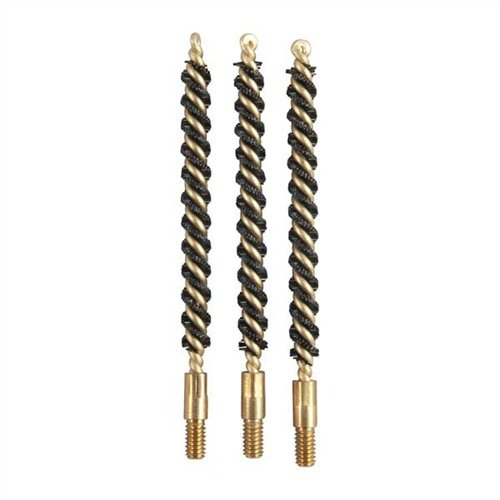 Super-aggressive nylon bore brush with extra-stiff bristles safely cleans stubborn deposits without damaging rifling; durable brass shank ensures long-lasting use.