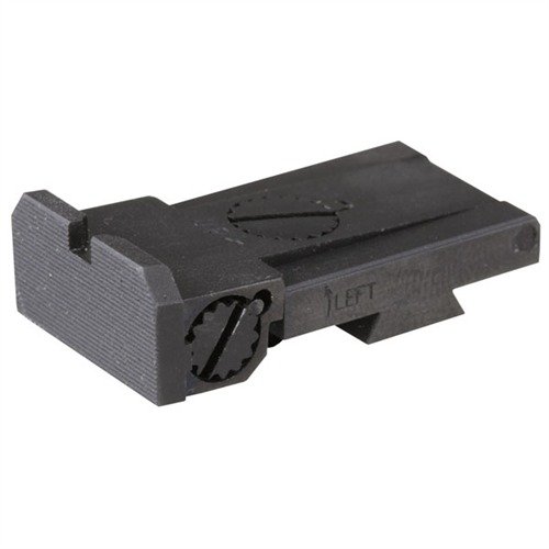 Low-profile 1911 adjustable rear sight offers rugged durability, precise windage/elevation adjustments, and a clear sight picture for combat and target shooting.