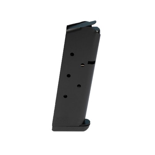 Reliable 1911 Government 7rd magazine made from heat-treated stainless steel, offering flawless feeding and customizable base pads for optimal fit.