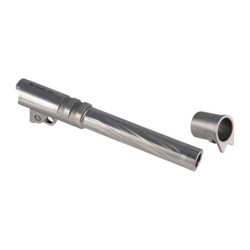 Upgrade your 1911 with the ED BROWN 9mm Government Fluted Barrel for enhanced accuracy, reduced weight, and superior heat dissipation for optimal performance.